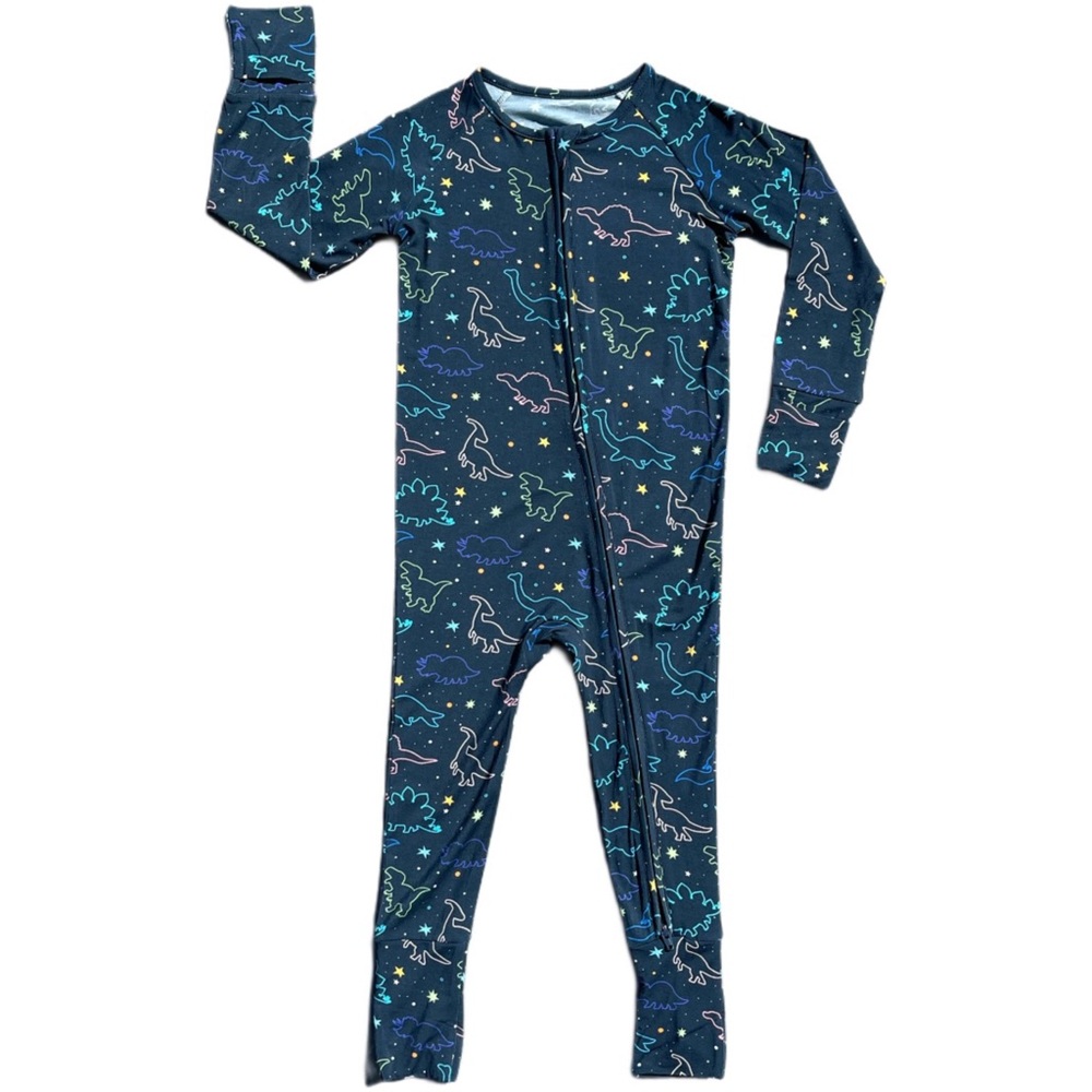 Dinosaur Baby 1-Piece Bamboo Viscose Pajama Sleepers (6-12M, 12-18M, 18-24M)